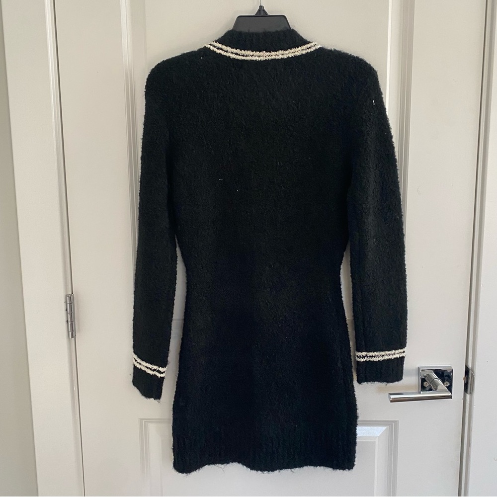 Anthropologie Endless Rose Long-Sleeve Bow Slim Sweater Mini Dress - Picture 6 of 6